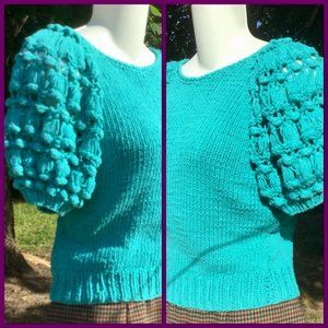 Adorable Poofy Sleeved Sweater, sz S